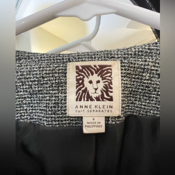 Like New Anne Klein Suit Separates Cardigan Jacket w/ Faux Leather Trim - Size 4 - Picture 3 of 4